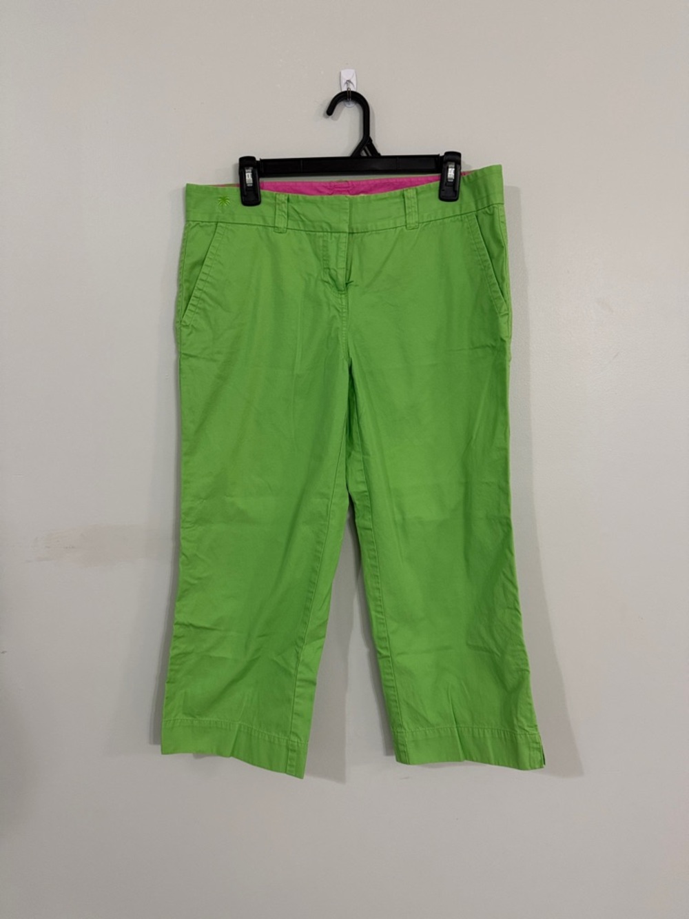 Lilly Pulitzer Lime Green Pants with Pink Waistband